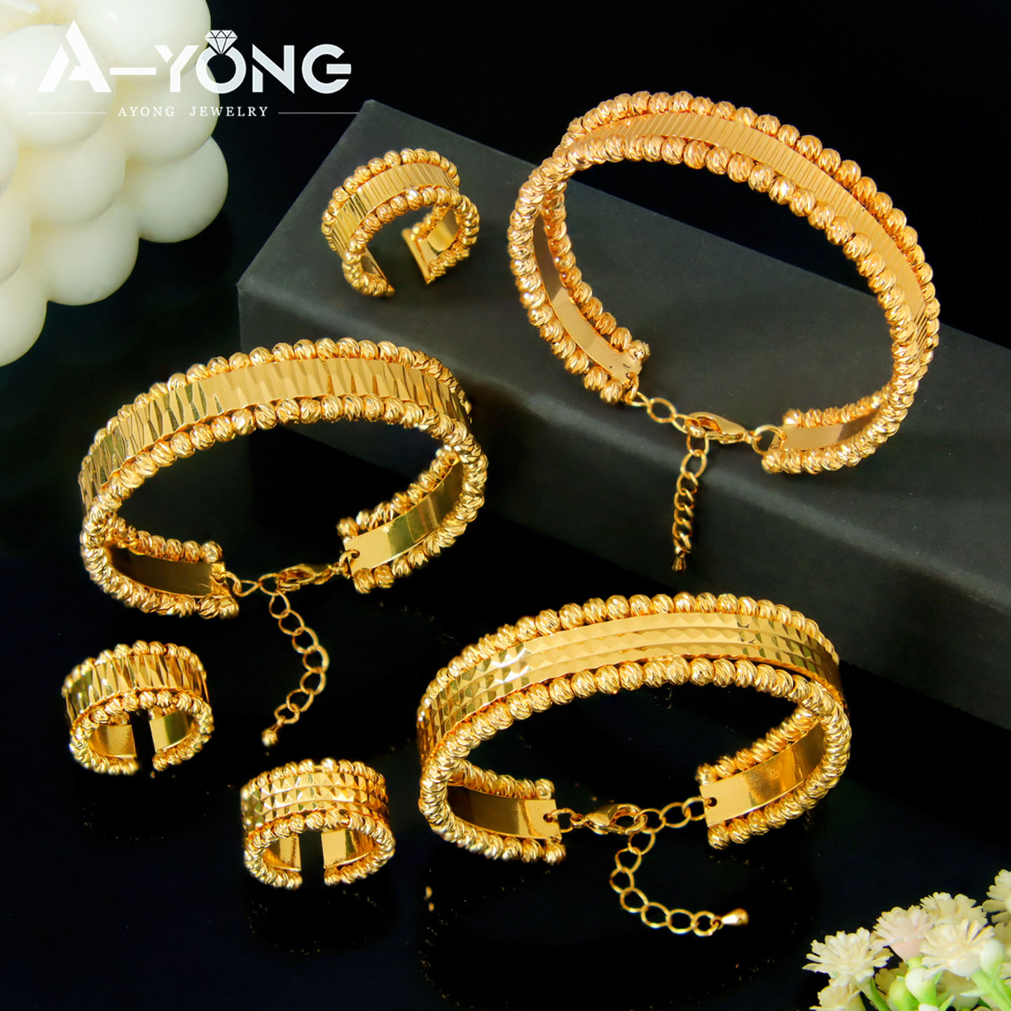 gold plated jewelry 21k set
