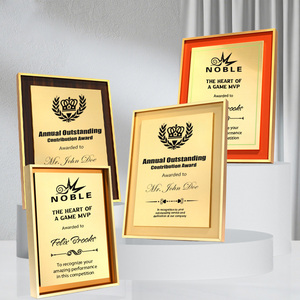 Noble Nouveau Design Personnalisé Haute Qualité Blanc Métal Moment Plaque Unique Personnalisé Bois Entreprise Employé Plaques <span class=keywords><strong>De</strong></span> Reconnaissance - Product Image 2