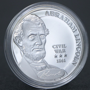 American US President Abraham Lincoln Civil War 1861 Commemorative Coin <strong>Commander</strong> in Chief Challenge Coins - Product Image 5