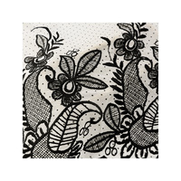 Tissu en mousseline tricoté à pois avec broderie en dentelle ; 100 % polyester résistant à l'abrasion pour robes, vêtements, garnitures de bagages ; Maison