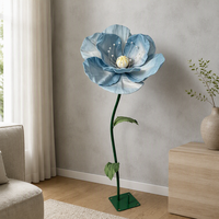Grandes fleurs en tissu élégantes et personnalisables, géantes avec base, adaptées à la décoration de mariage, à la mise en scène de fonds et aux présentoirs de vitrine