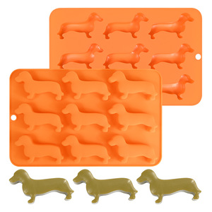 Moule à glaçons en silicone en forme de chien <span class=keywords><strong>teckel</strong></span> moule à gâteau de chiot jetable moule à glaçons au <span class=keywords><strong>chocolat</strong></span> - Product Image 5