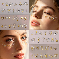 Autocollants de pierres précieuses en cristal non toxiques OEM pour le visage, les paupières et les joues, bijoux en perles et strass pour maquillage de mariée, vente en gros, autocollants de pierres scintillantes