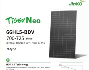 Panneau solaire HJT bifacial de type N Tiger Neo JKM700-725N-66HL5-BDV 715W pour usage industriel - Product Image 2