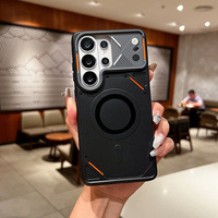 Coque magnétique de style mécanique pour Samsung S26 Ultra, protection intégrale mate au toucher doux pour S25 Ultra