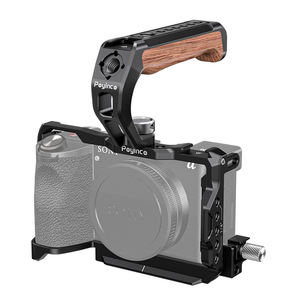 Gabbia per fotocamera con struttura protettiva in lega di alluminio con manico superiore in legno per 6700 Sony alfa - Product Image 3