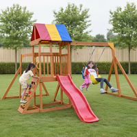 Structure de jeu extérieure en bois pour enfants, balançoire personnalisable, structure de jeu pour parc, école, garantie 5 ans