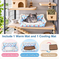 Lit pour cochon d'Inde écologique et personnalisable, canapé confortable pour petits animaux, comprend 1 tapis chaud et 1 tapis frais pour un confort toutes saisons