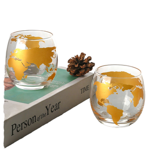 Verres à vin gravés en forme de globe terrestre The Old Fashion Wine Savant 10 oz pour vin, whisky, scotch, vodka, eau ou jus - Product Image 1