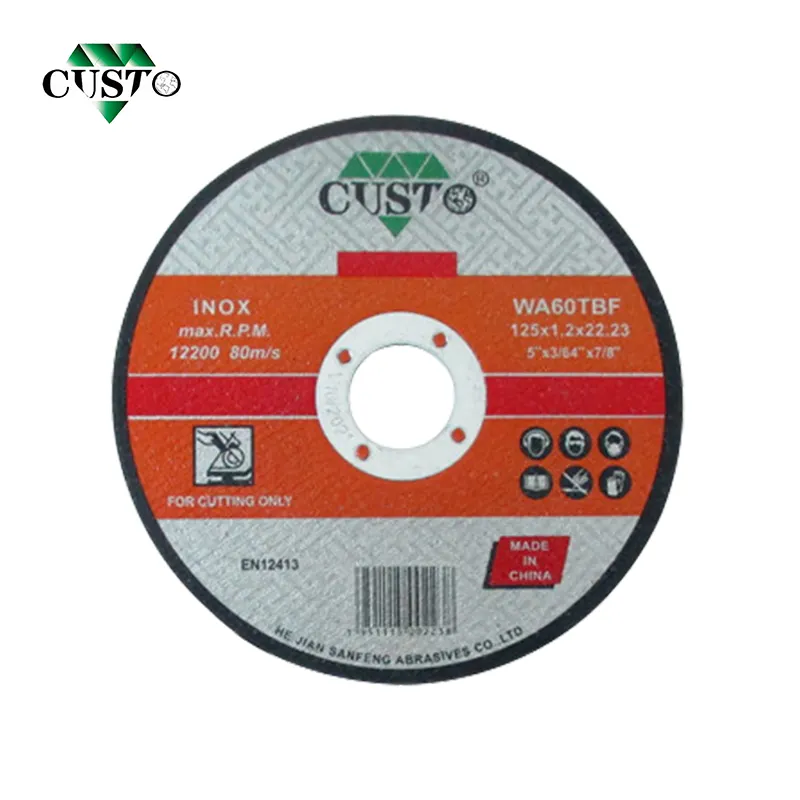 CUSTO MPA ใบรับรองความเร็วสูง5นิ้วบดล้อตัดแผ่นดิสก์สำหรับ Inox และสแตนเลส