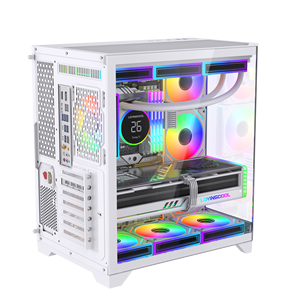 LOVINGCOOL Case <span class=keywords><strong>PC</strong></span> con Schermo di Intrattenimento Oversize, Cubo in Vetro con Vista Panoramica, Cabinet per Computer ATX, Torre per Giochi con Raffreddamento a <span class=keywords><strong>Liquido</strong></span> - Product Image 4