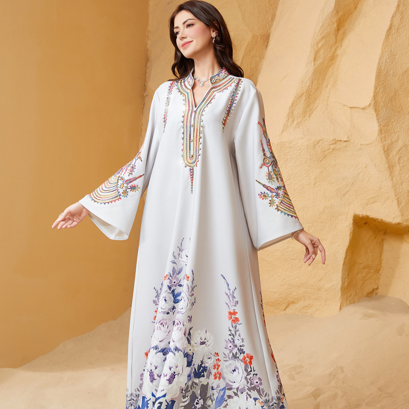 Low Price Long Muslim Tunic Dress Elegant Lace & Chiffon | Alibaba.com