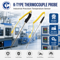 Probe Suhu Termokopel Tipe K, Fleksibel, Dilengkapi Pelindung, Tipe K Tanpa Ground, Sensor Suhu Plug-in