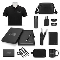 Kit de bienvenue pour employés avec logo personnalisé, comprenant un sac à dos pour ordinateur portable, un carnet et une bouteille d'eau isotherme, boîte de cadeaux promotionnels pour entreprise
