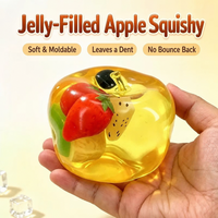 Jumbo Squishy Pomme Transparente Assortie, Jouet Anti-Stress à Presser, Extensible et Doux, pour Adolescents et Adultes