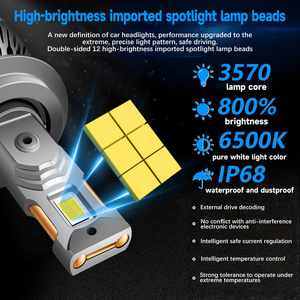 Ampoule de phare LED haute puissance 140W H11/H8/H9/H16 12V 24V feux de croisement 6000K blanc H1 7 9005 9006 9012 ampoule LED de voiture - Product Image 2