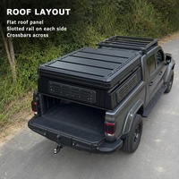 Hardtop pour camionnette, capot de benne noir mat avec plateforme de toit et panneaux de rangement, fenêtre latérale, personnalisé
