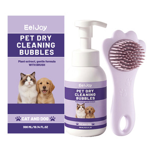 Shampooing Moussant <span class=keywords><strong>Sec</strong></span> Sans Eau <span class=keywords><strong>pour</strong></span> Animaux avec Brosse – Formule Douce Sans Rinçage <span class=keywords><strong>pour</strong></span> Chiens et Chats – Élimination des Odeurs et Soin du Pelage - Product Image 1