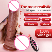Großer Stoßender Dildo mit Fernbedienung, Vibrator, Saugnapf, Realistischer Penis, Automatischer Teleskop-Drehbarer, Beheizter Sexspielzeug