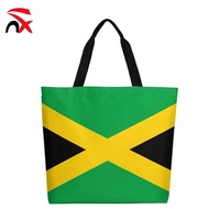 Sac fourre-tout en toile avec drapeau jamaïcain, grand sac à bandoulière décontracté pour femmes, sac à main réutilisable pour la plage, les courses et les sorties en plein air