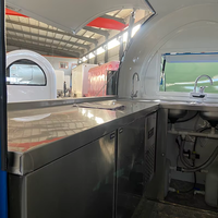 Promotion Usine Dream Fly PST-FN10 Remorque Food Truck Non Motorisée en Acier Inoxydable Bleu Marine à 3 Roues Style Traction