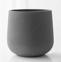 Jardinières rondes minimalistes modernes en ciment Pots de fleurs en béton d'intérieur/d'extérieur pour le prêt de paysages extérieurs ou intérieurs