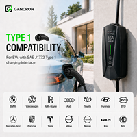 Chargeur EV portable de niveau 2, prise SAE J1772 Type 1 Nema, prise américaine 32A 1 phase 7kW 7,5kW 110V 120V 220V 240V ULl ETL pour voiture électrique américaine