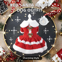 Nouvelle tenue pour animaux de compagnie en peluche épaisse rouge motif flocon de neige Noël Automne Hiver
