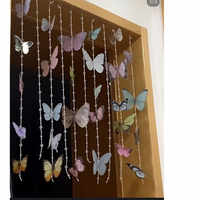 Fille Vent-Papillon-Noeud Rideau pour Chambre Salon Fenêtre Décorations Parties-Cross-Border Papillon Perle Fleur