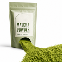 Poudre de Matcha, ingrédient de thé vert pour les applications en boissons, cafés, boulangeries et services de restauration, sachet souple