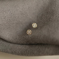 Profession eller Hersteller 1mm CZ Zirkon S925 Sterling Silber Mini Disc Cross Kleine Blume Süße Ohr stecker für Frauen