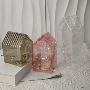 OEM Vente en gros personnalisé <span class=keywords><strong>Chambre</strong></span> en verre lumineux Fumée <span class=keywords><strong>gris</strong></span> <span class=keywords><strong>et</strong></span> <span class=keywords><strong>rose</strong></span> pour Noël Bureau Décoration de la maison avec lumières LED 2SET - Product Image 4