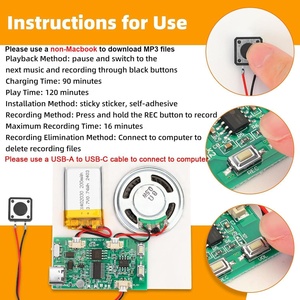 프로그래머블 사운드 레코더 모듈 DIY 음악 음성 녹음 모듈 칩 스피커 포함 - Product Image 5