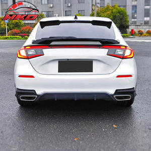 Pour Honda Civic 2022-2026 Hatchback Mugen Becquet arrière de pare-chocs, jupe de coin, noir mat, kit carrosserie de haute qualité - Product Image 3