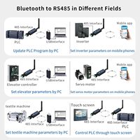Módulo de Comunicación Inalámbrico Bluetooth DX-CP24 a Convertidor RS485, Convierte de Cableado a Inalámbrico, Compatible con el Protocolo Modbus para Dispositivos