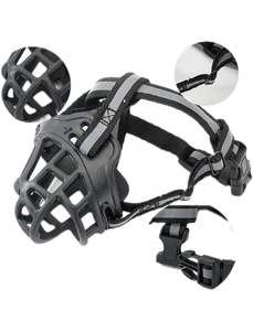 제조 도매 강한 실리콘 반사 조절 총구 물린 증거 총구 바구니 애완 동물 개 입 커버 마스크 - Product Image 3