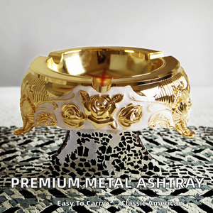 High-grade Creative Large Household Round Portable <b>Ashtray</b> with American Style Pattern Promotional Customization designs - Product Image 2