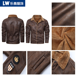 Giacca da Volo Personalizzata per <span class=keywords><strong>Uomo</strong></span>, Cappotto Foderato in Ecopelliccia, Giacca in Pelle Stile Aviazione - Product Image 3