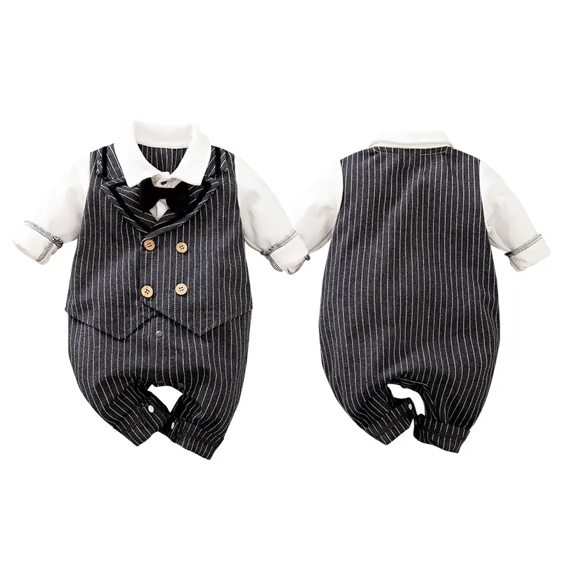 Bebek giysileri İngiliz tarzı çizgili yelek tasarım bebek Xiaoxi giyim fabrika doğrudan toptan