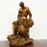 Fontaine Commerciale Artisanale en Métal Bronze, Design Moderne, Statue de Couple Femme et Soldat Romain, Écologique, Garantie 5 Ans