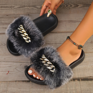 Mules Planos Impermeables de Moda para Mujer, Novedad de Invierno, Pantuflas para el Hogar, Zapatos al por Mayor para Primavera y Otoño - Product Image 2