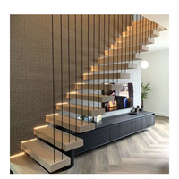 Escaliers flottants préfabriqués de conception moderne pour l'appartement Solution rentable d'escaliers flottants