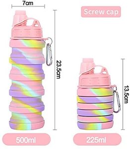 Bouteille d'eau pliable en silicone réutilisable avec bouchon à vis pour la randonnée, le camping, les voyages, design moderne unisexe - Product Image 2