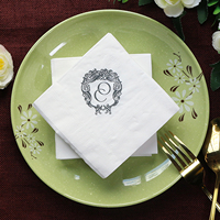 Serviettes en papier personnalisées avec monogramme imprimé et agitateurs à boisson en acrylique assortis, ensemble de décoration de table de cocktail pour mariage