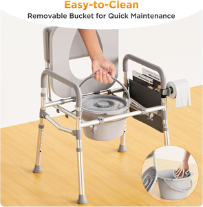 Silla de Inodoro de Aleación de Aluminio <span class=keywords><strong>para</strong></span> Personas Mayores y Mujeres Embarazadas, con Respaldo, Multifuncional, <span class=keywords><strong>para</strong></span> Uso en el Baño, Modelo 040062-01, Clase II - Product Image 6