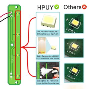 Ampoule LED pour réfrigérateur W11527432 W11387579 W11042554 W10866538, remplacement pour l'éclairage intérieur du réfrigérateur - Product Image 2