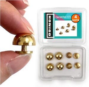 Honigo - Tachuelas de metal redondas de latón macizo con remaches dorados para bolsos, con tornillo de sujeción, de 1 pulgada (25 mm) para cuero - Product Image 1