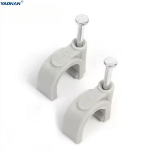 Clip per Cavi Rotondi in Plastica PE Bianco e Nero con Chiodo in Acciaio, Morsetto per Fissaggio Cavi Elettrici <span class=keywords><strong>a</strong></span> Parete per Uso Domestico e Costruzioni - Product Image 5