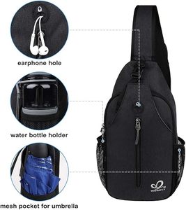 <span class=keywords><strong>WATERFLY</strong></span> Sac à dos à bandoulière Sac à bandoulière Voyage Randonnée Sac de poitrine Sac à dos - Product Image 2