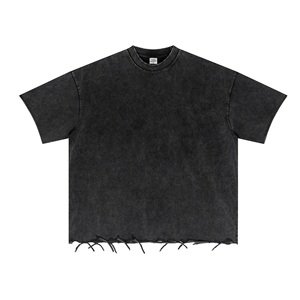 Camiseta de Manga Corta para Hombre, Personalizada, 100% Algodón, Tejido de Punto, Color Sólido, Estilo Desgastado, Básica, Casual, Suave, Transpirable, para Uso Diario - Product Image 3